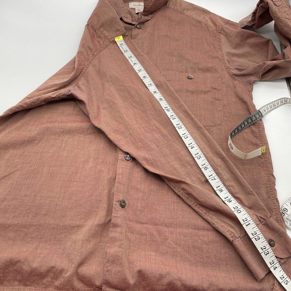 Ermenegildo Zegna Button Down Shirt Medium Two Toned 100% Cotton Made in Italy - Picture 5 of 6